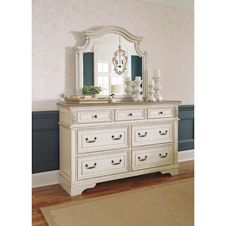 Dresser and Mirror Set