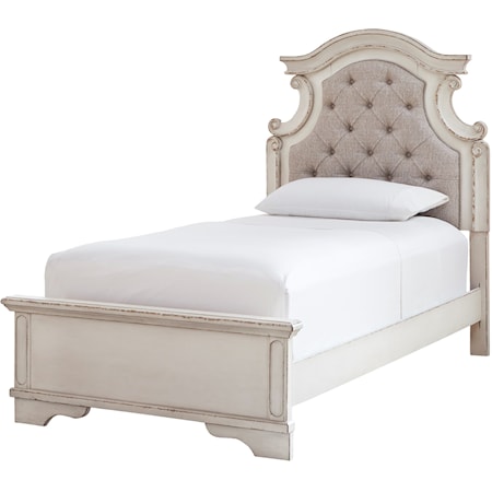 Twin Upholstered Panel Bed