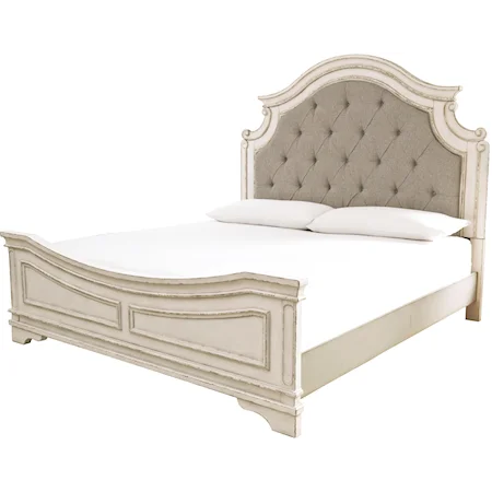 King Upholstered Panel Bed