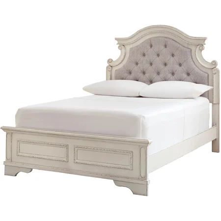 Full Upholstered Panel Bed