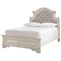 Full Upholstered Panel Bed with Button Tufting