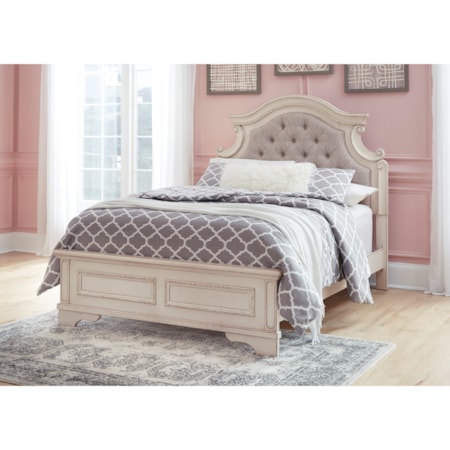 Full Upholstered Panel Bed