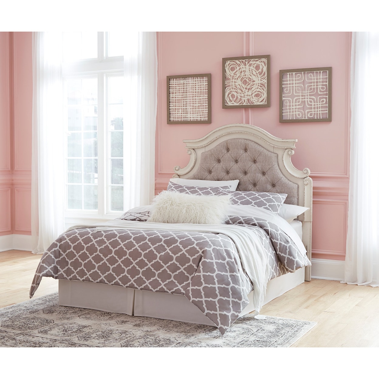 Ashley Signature Design Realyn Full Upholstered Panel Headboard