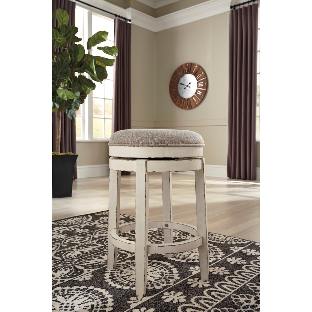 Signature Design by Ashley Realyn Upholstered Swivel Stool