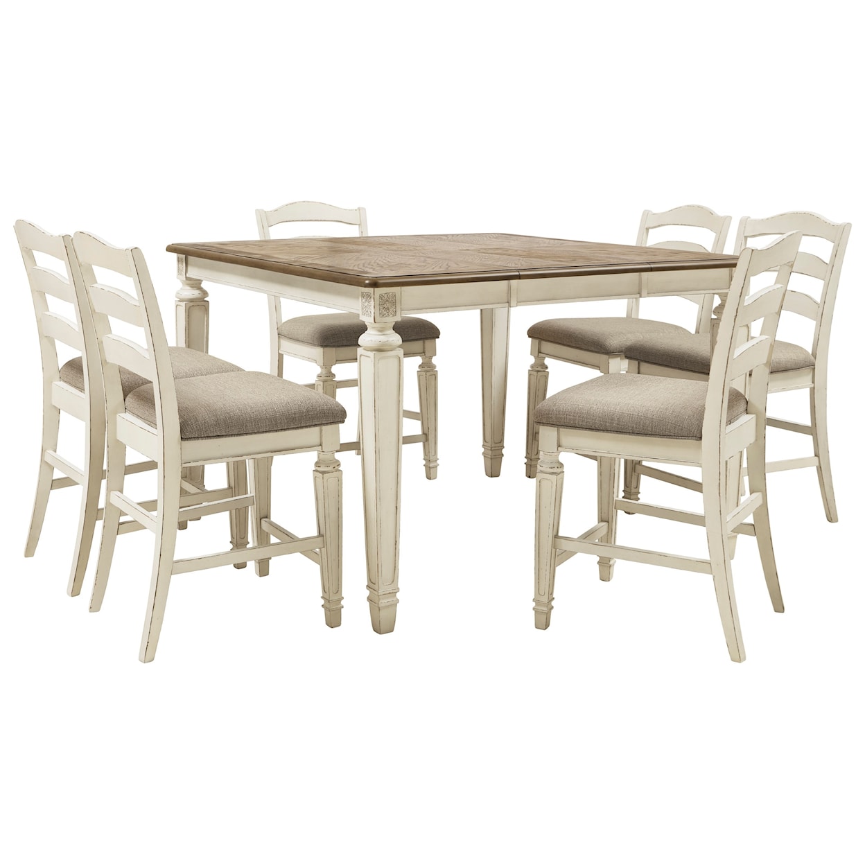 Signature Design by Ashley Realyn 7-Piece Counter Extension Table Set