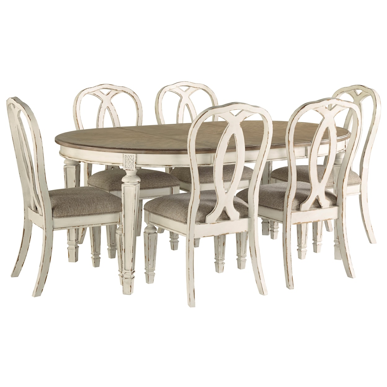 Signature Design by Ashley Realyn 7-Piece Table and Chair Set