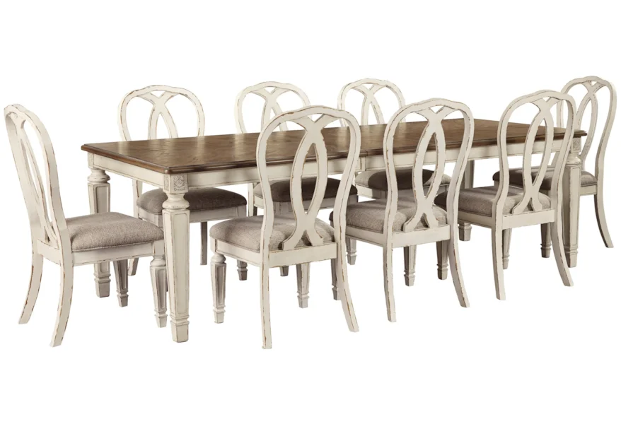 Ashley Signature Design Realyn 9 Piece Rectangular Table And Chair Set Rooms And Rest Dining Set Ashley Signature Design Realyn 9 Piece Rectangular Table And Chair Set Rooms And Rest Dining Set