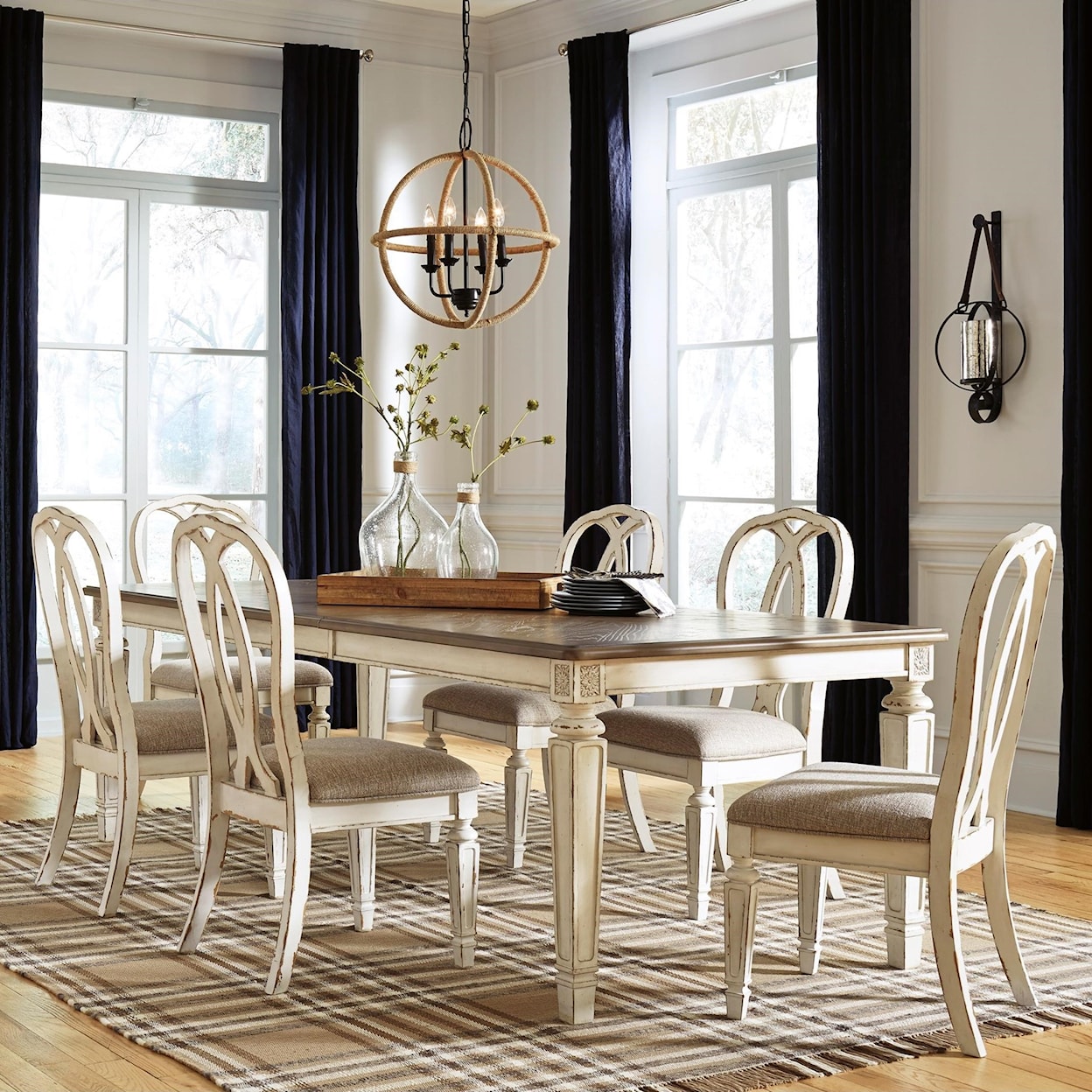 Benchcraft Realyn 7-Piece Rectangular Table and Chair Set
