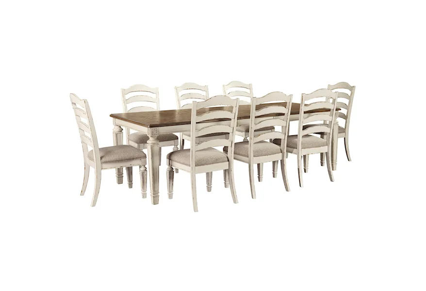 Realyn 9-Piece Rectangular Table and Chair Set by Signature Design by Ashley at Z & R Furniture