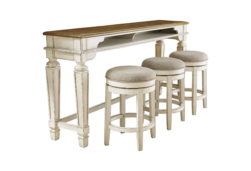 Realyn Long Counter Table w/ 3 Stools by Signature Design by Ashley at Furniture Fair - North Carolina