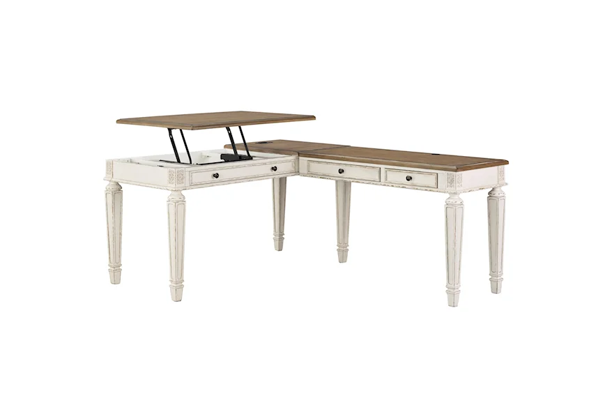 Realyn L Shape Desk with Lift Top by Signature Design by Ashley at VanDrie Home Furnishings