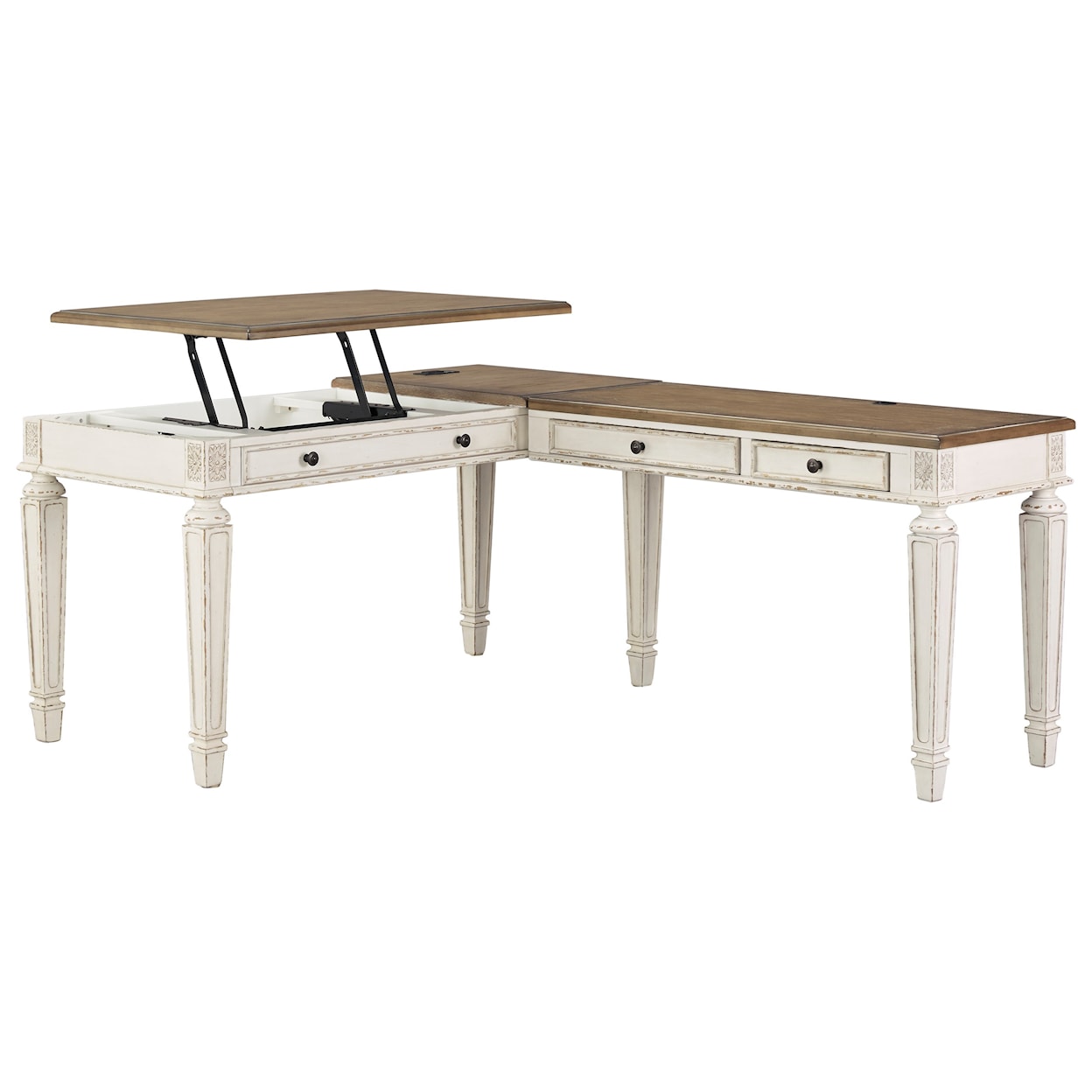 Michael Alan Select Realyn L-Shape Desk with Lift Top