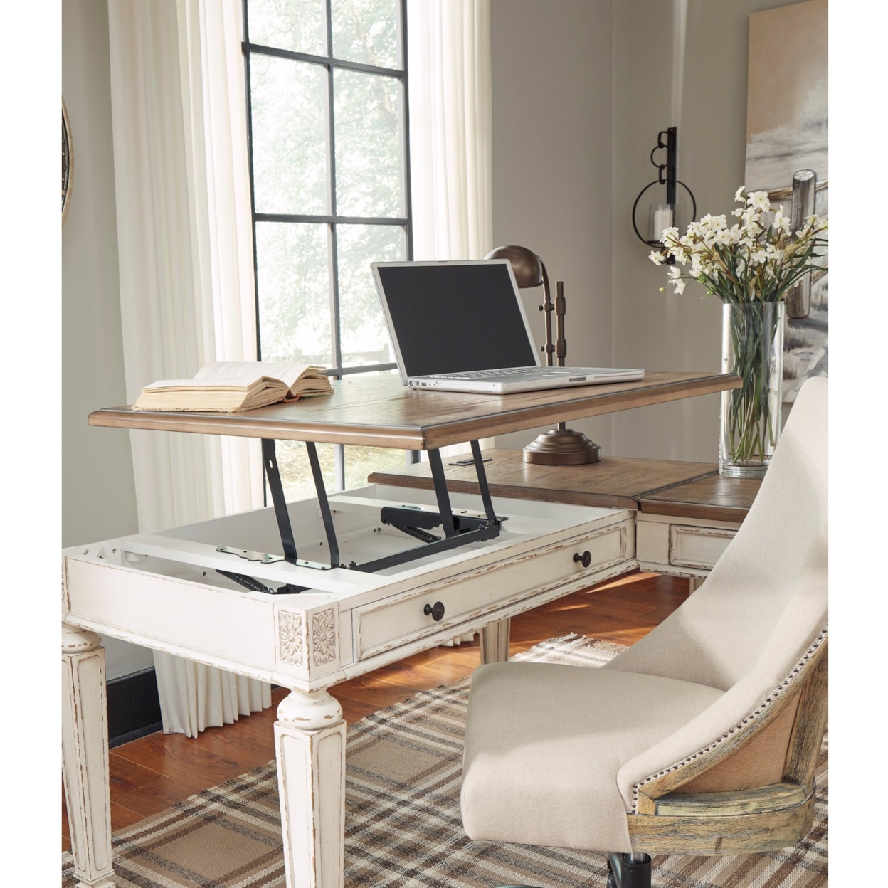 Signature Renae L-Shape Desk with Lift Top