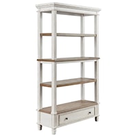 Open Shelf Bookcase with Drawer