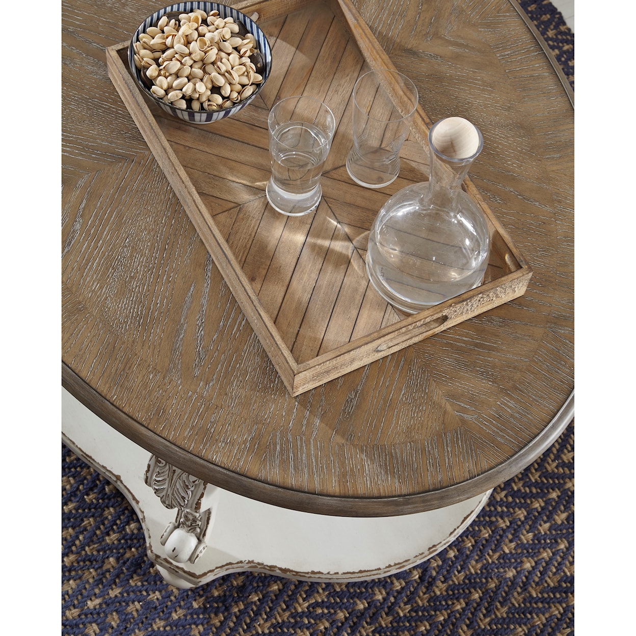 Ashley Signature Design Realyn Oval Cocktail Table