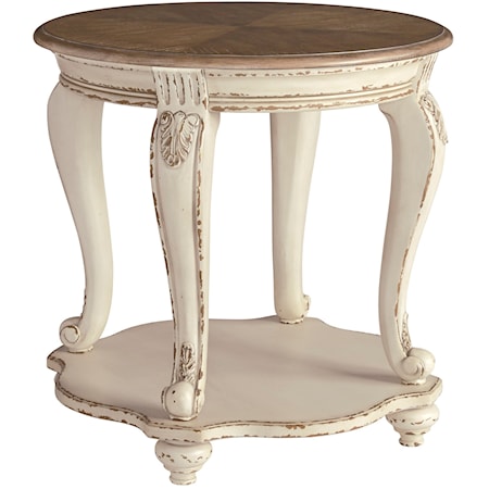 Two-Tone Round End Table