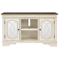 Large TV Stand with Mirrored Doors