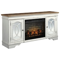 Cottage Style Extra Large TV Stand with Fireplace Insert
