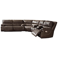 3-Piece Leather Match Power Reclining Sectional w/ Adjustable Headrests