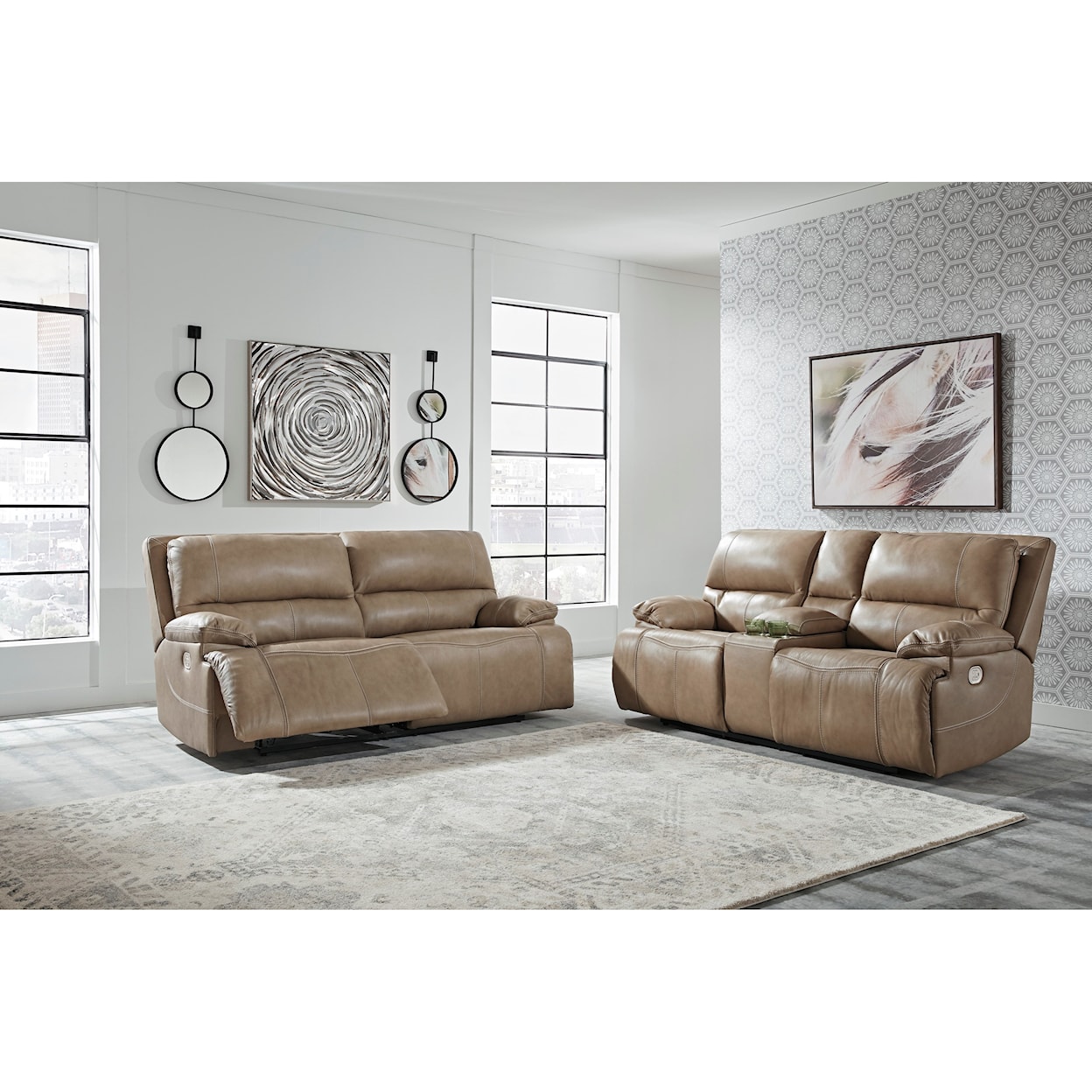 Ashley Furniture Signature Design Ricmen Power Reclining Living Room Group