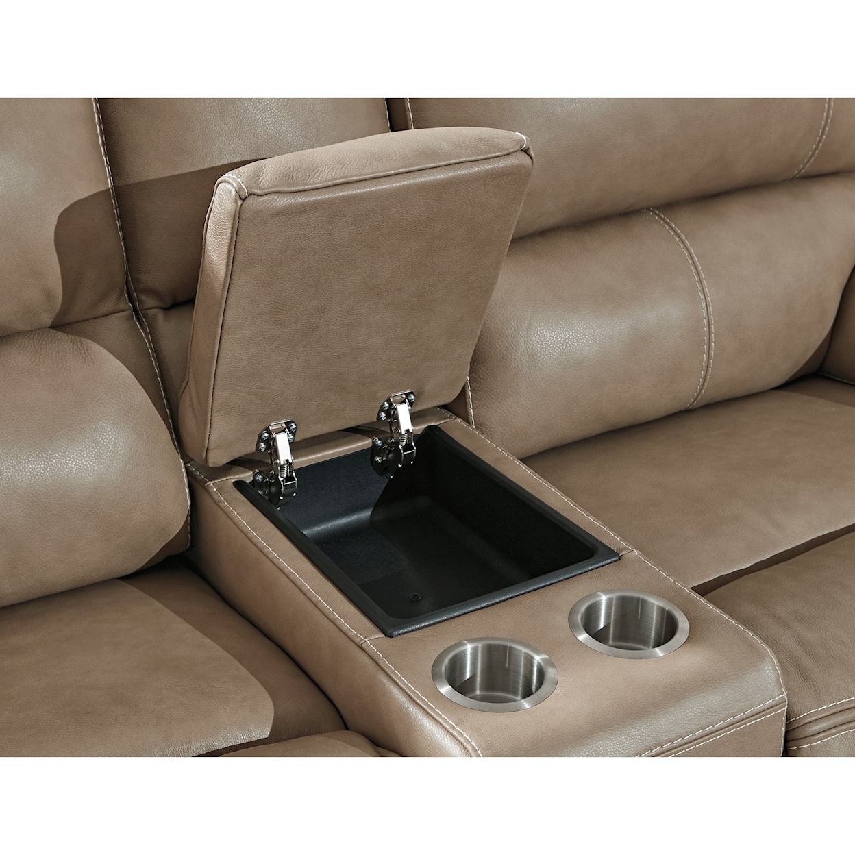 Signature Design Ricmen Power Reclining Loveseat w/ Adj. Headrests