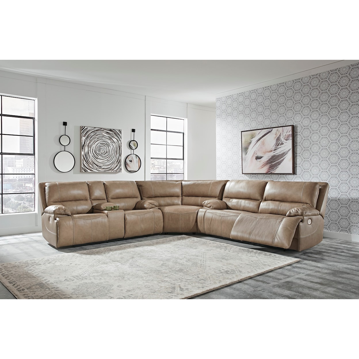 Signature Design by Ashley Ricmen 3-Piece Power Reclining Sectional