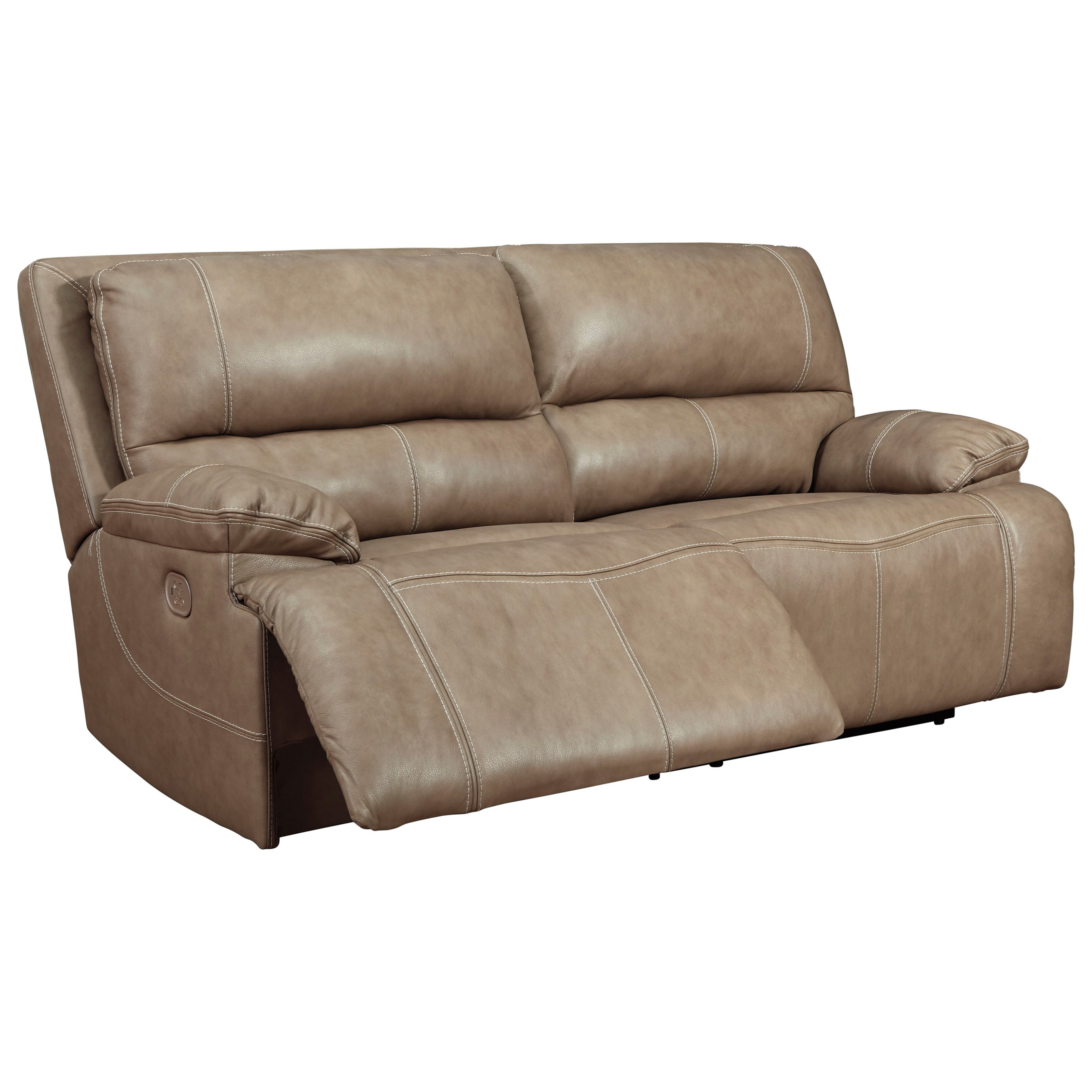 Signature Design by Ashley Ricmen 131343713 Leather Match 2-Seat Power  Reclining Sofa w/ Adj Headrests | Sam Levitz Furniture | Reclining Sofa