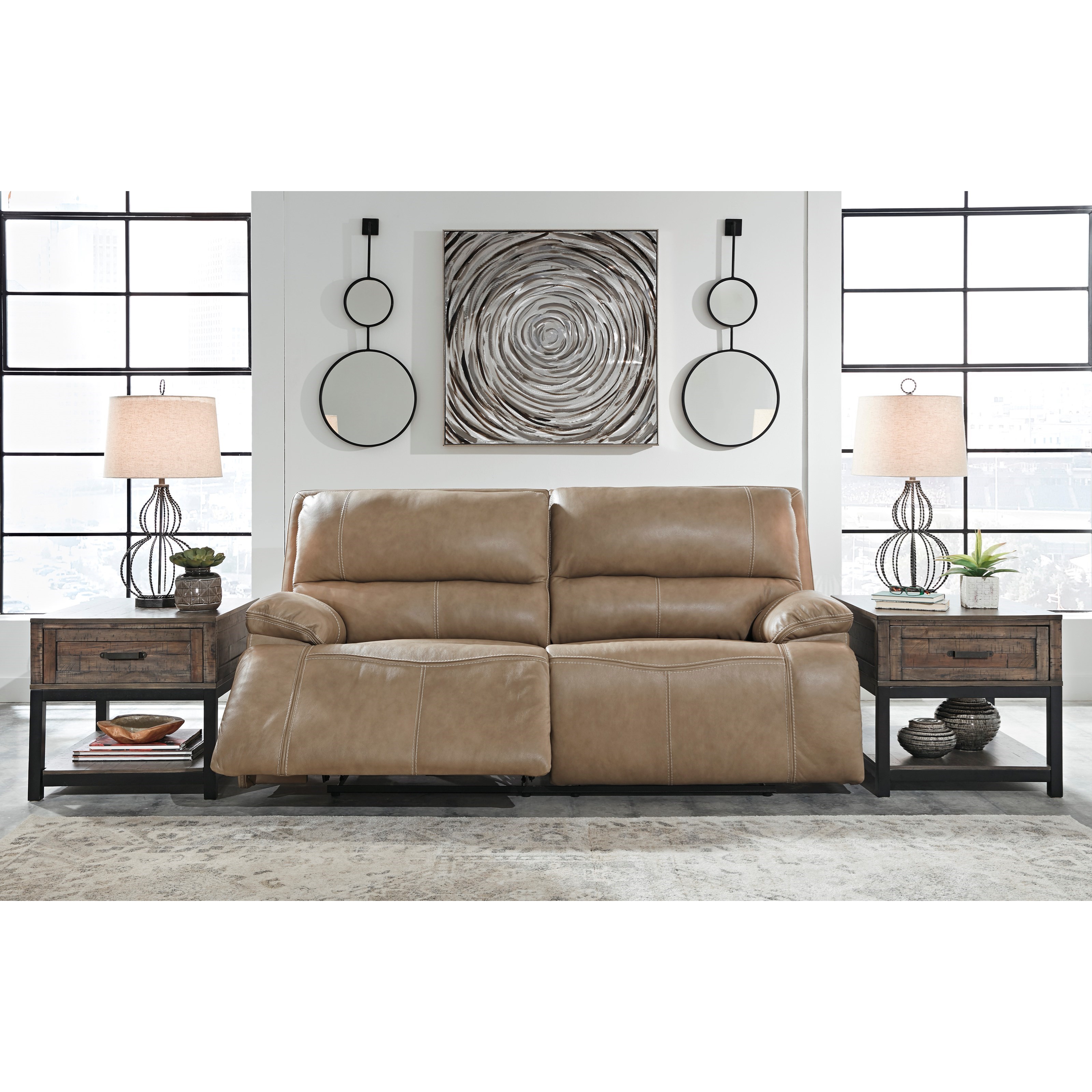 Signature Design by Ashley Ricmen 111467022 Leather Match 2 Seat