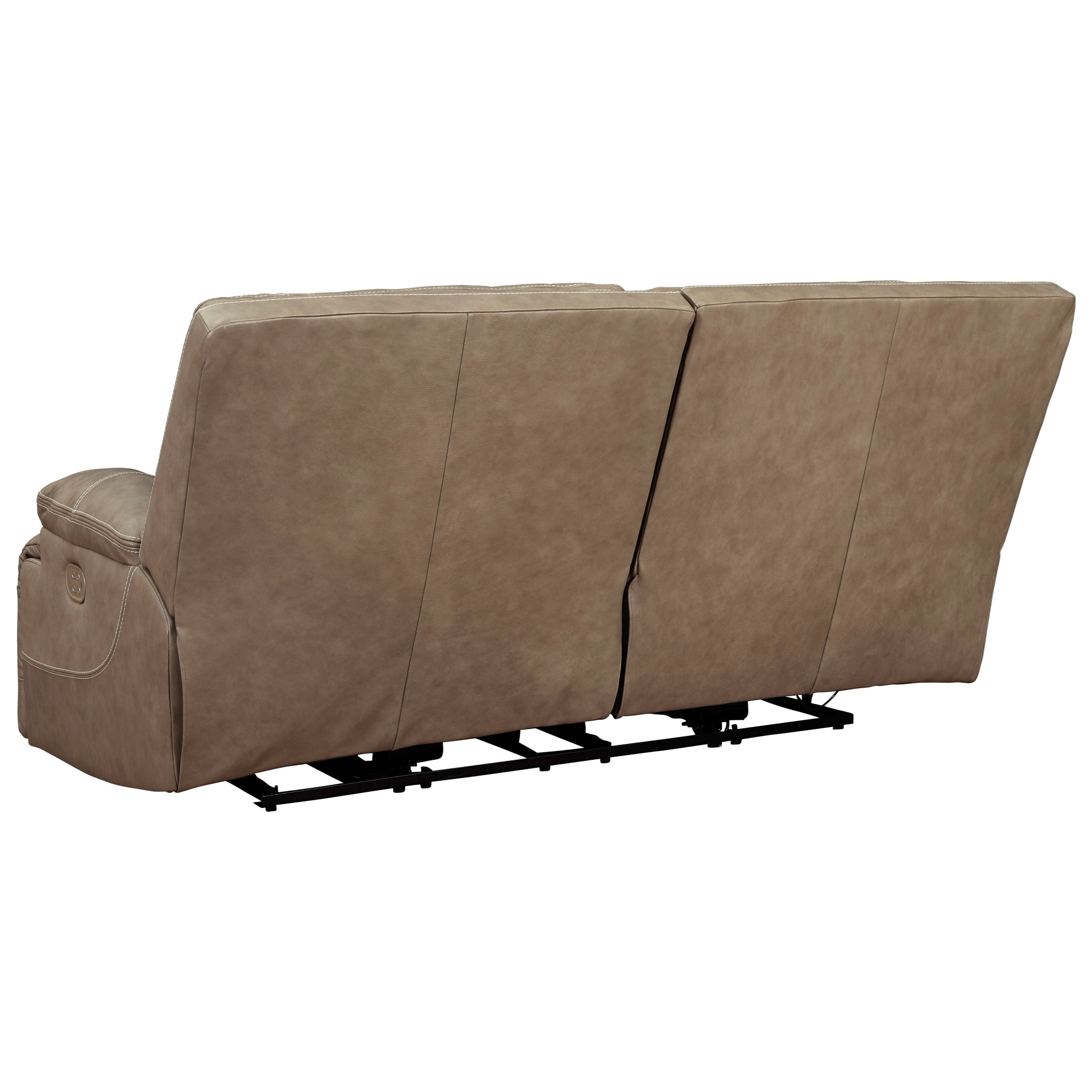 Signature Design by Ashley Ricmen U4370247 Leather Match 2 Seat Power Reclining Sofa w Adj Headrests Elgin Furniture Reclining Sofa