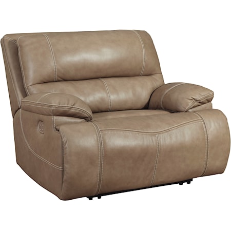 Leather Match Wide Seat Power Recliner