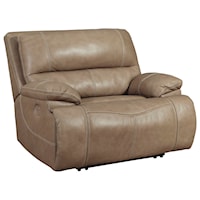 Leather Match Wide Seat Power Recliner