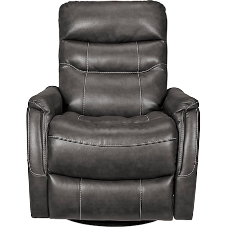 Contemporary Faux Leather Swivel Glider Recliner