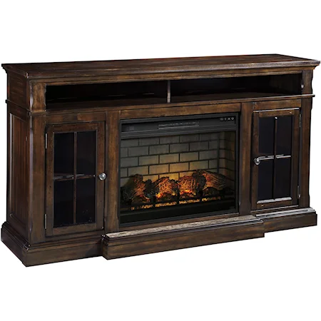 Extra Large TV Stand with Fireplace Insert