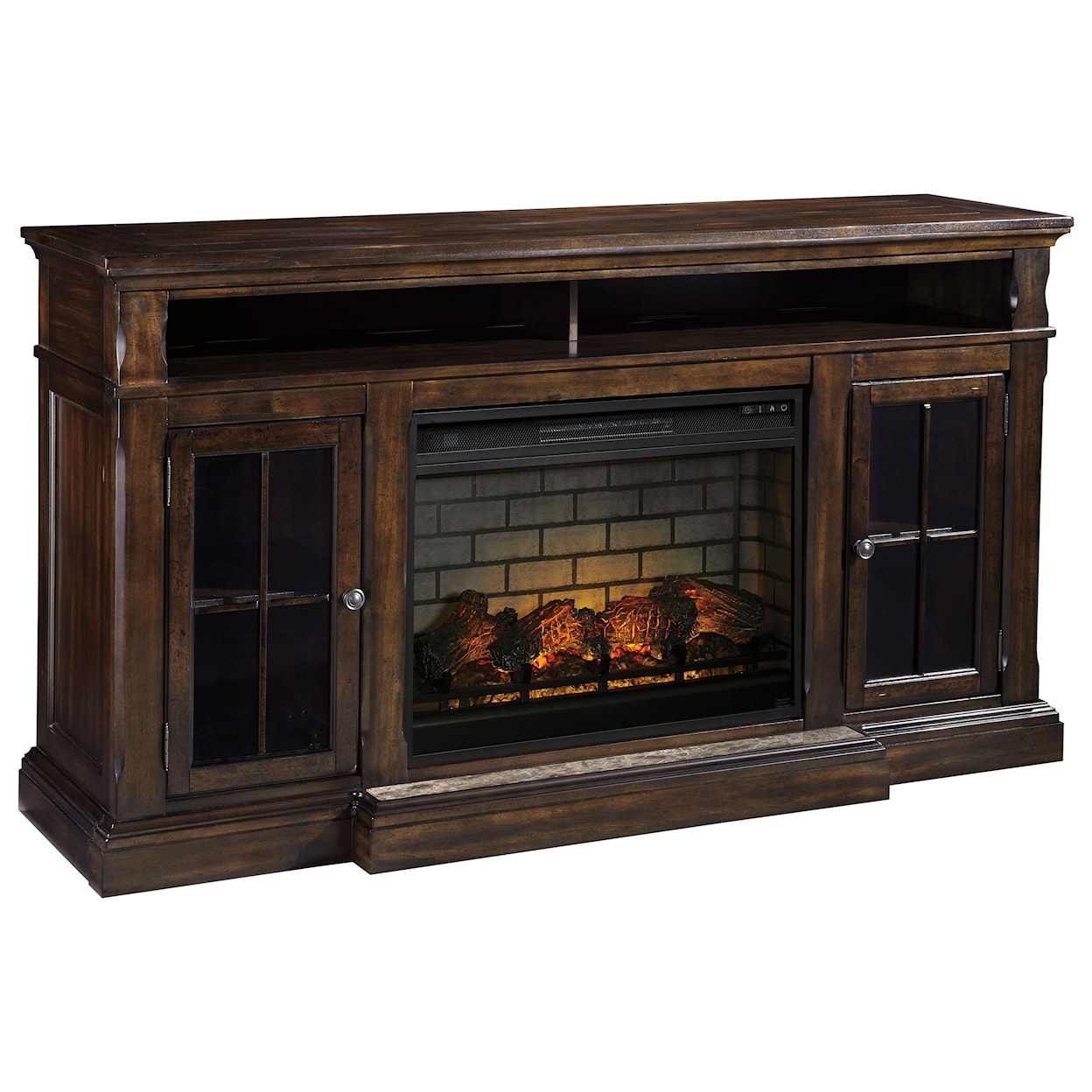 Signature Design by Ashley Roddinton Extra Large TV Stand with Fireplace Insert