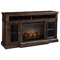Transitional Extra Large TV Stand with Fireplace Insert