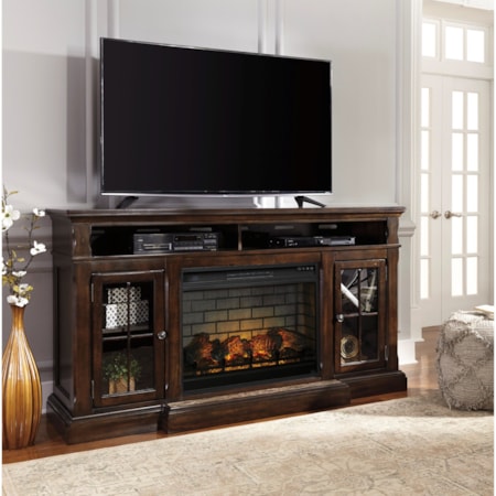 Extra Large TV Stand with Fireplace Insert