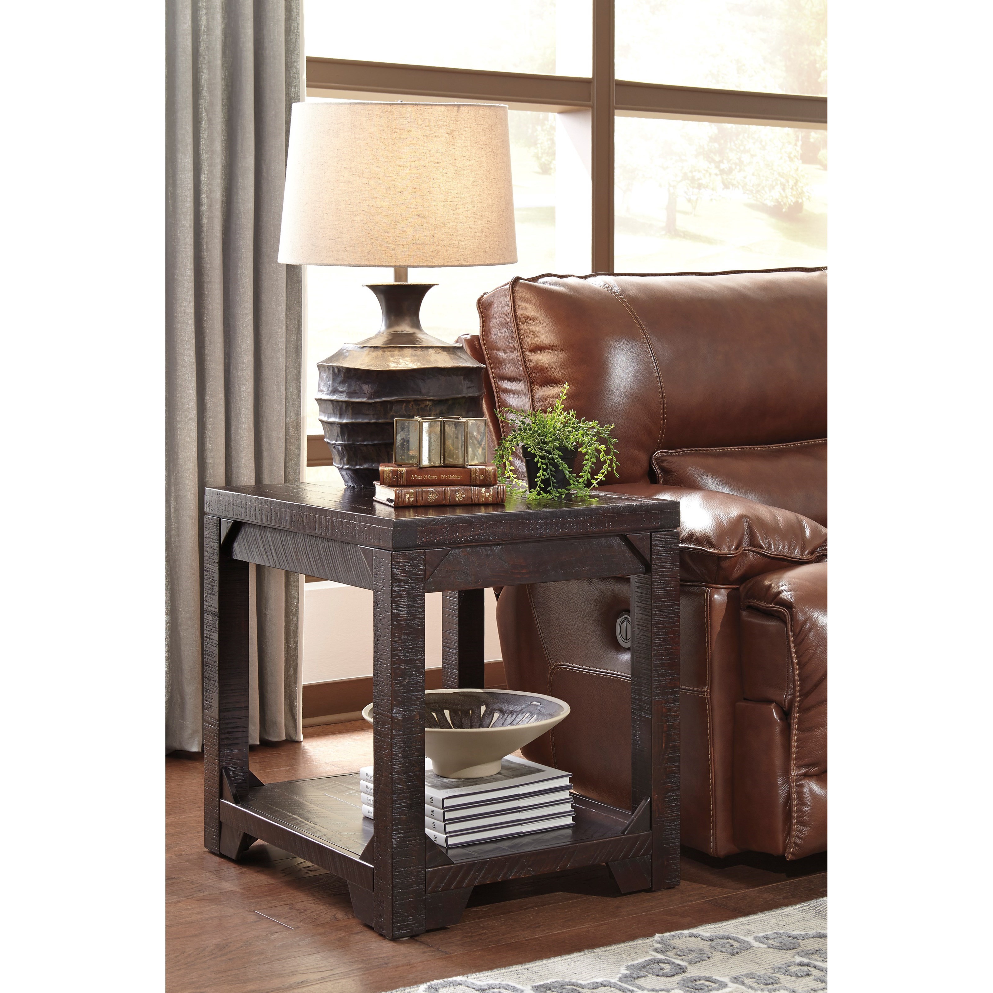 Ashley Signature Design Rogness 1306288 Rustic Rectangular End Table