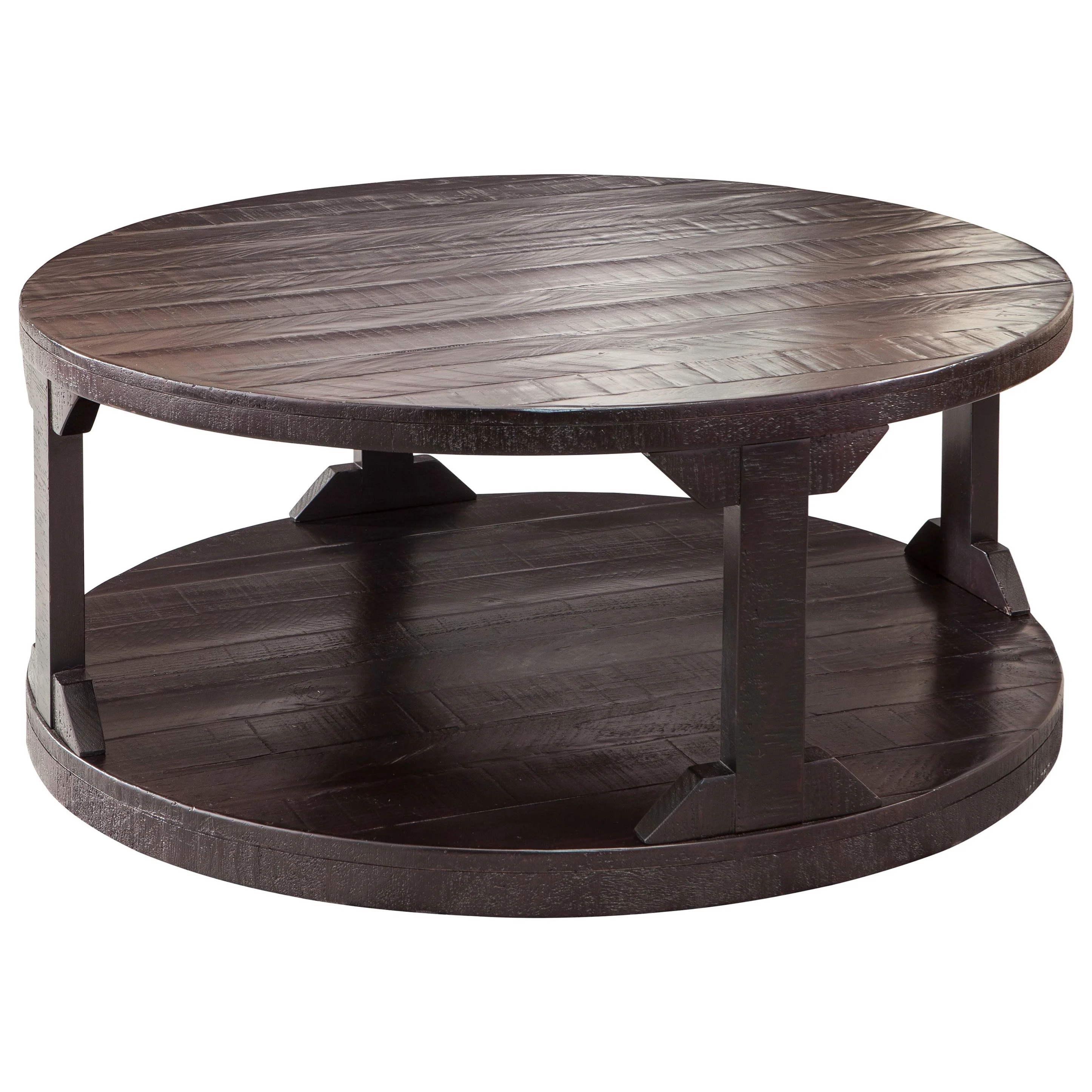 Ashley Furniture Signature Design Rogness T7458 Rustic Round Cocktail