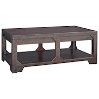 Rustic Lift Top Cocktail Table with Shelf
