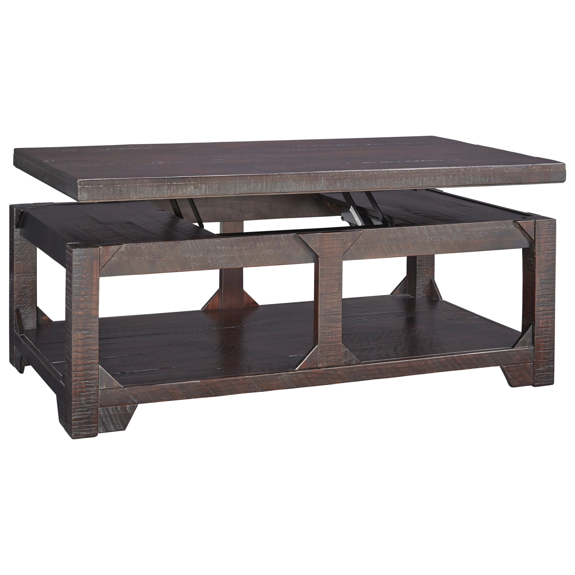 Signature Design by Ashley Rogness T7459 Rustic Lift Top Cocktail Table