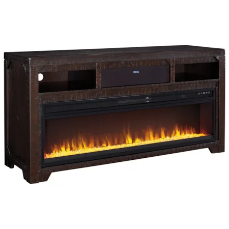 Large TV Stand w/ Fireplace Insert & Speaker