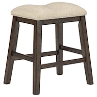 Counter Height Upholstered Stool with Saddle Seat