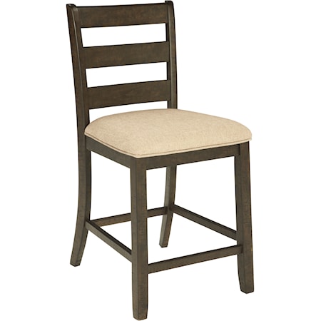 Counter Height Upholstered Barstool with Ladder Back