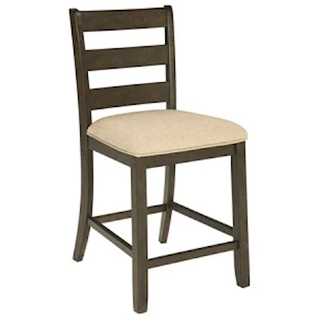 Counter Height Upholstered Barstool with Ladder Back