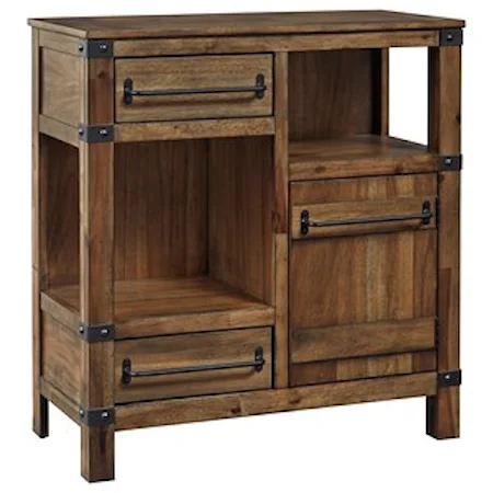Rustic 2 Drawer Accent Cabinet with Adjustable Shelf