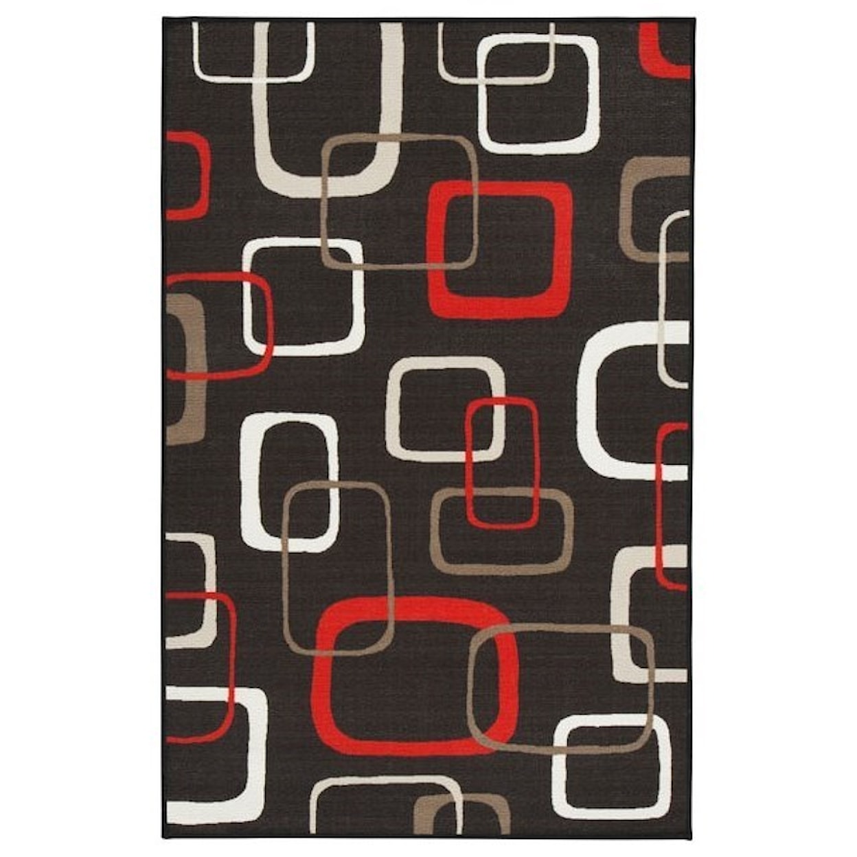 Ashley Furniture Signature Design Contemporary Area Rugs Johan Black/Red Medium Rug