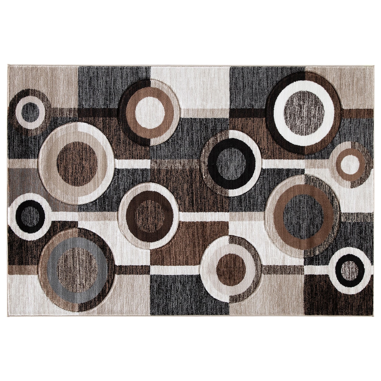 Signature Design Contemporary Area Rugs Guintte Black/Brown/Cream Large Rug