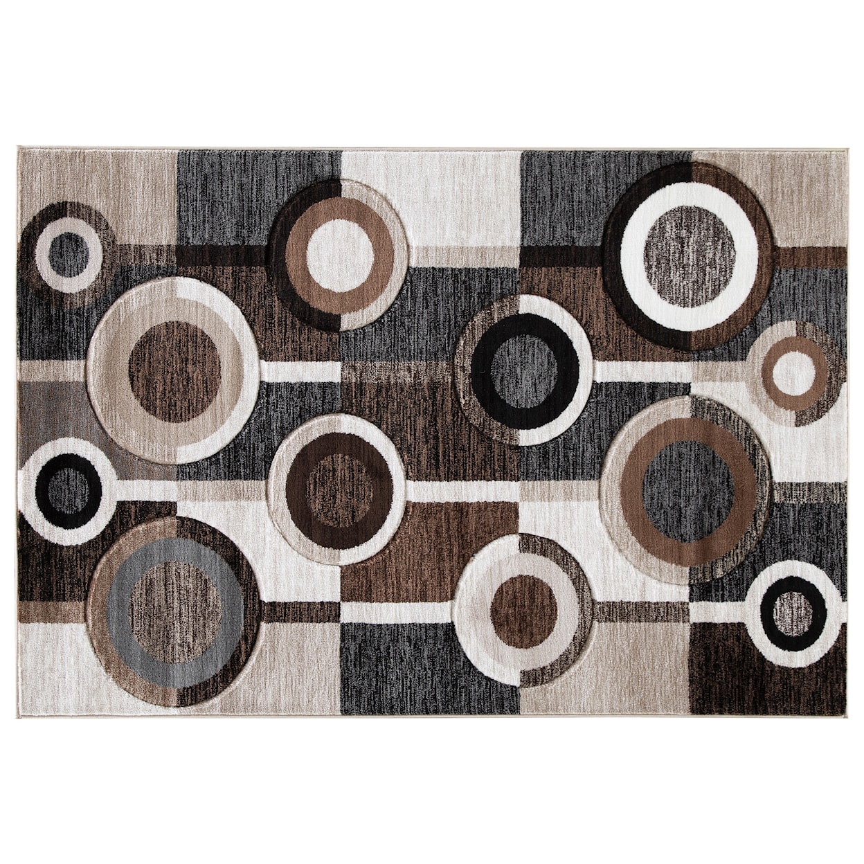 Ashley Signature Design Contemporary Area Rugs Guintte Black/Brown/Cream Medium Rug