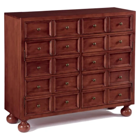 Apothecary Accent Cabinet in Rustic Red Finish