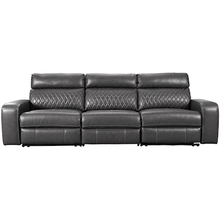 Transitional Power Reclining Sofa with USB Ports